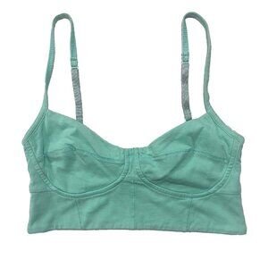 ARITZIA WILFRED FREE Ambrosia Bralette Bra Top Aqua XS Crop Soft Cups Minimalist